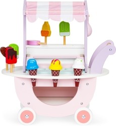 Medinis vežimėlis-ledų parduotuvė vaikams Eco Toys, 12 el