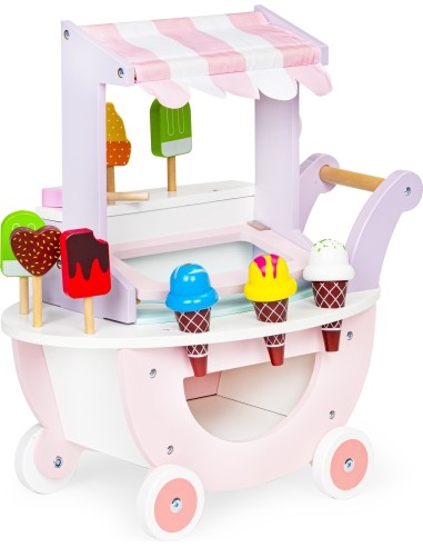 Wooden Cart Ice Cream Shop For Kids Eco Toys, 12 el