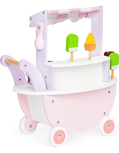 Wooden Cart Ice Cream Shop For Kids Eco Toys, 12 el