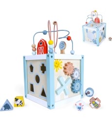 Wooden Educational Cube Sorter And Blocks Eco Toys