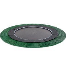 EXIT Dynamic ground level trampoline ø366cm with Freezone safety tiles - black