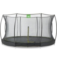 EXIT Silhouette ground trampoline ø366cm with safety net - black Outdoor Round Coil spring Sunken trampoline
