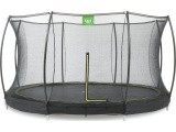 EXIT Silhouette ground trampoline ø366cm with safety net - black Outdoor Round Coil spring Sunken trampoline