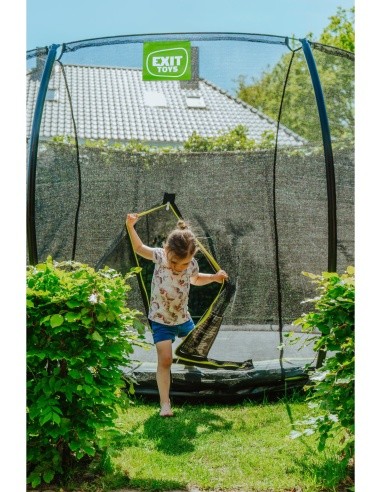 EXIT Silhouette ground trampoline ø366cm with safety net - black Outdoor Round Coil spring Sunken trampoline