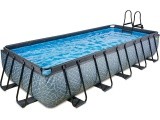 EXIT Stone pool 540x250 cm with sand filter pump - grey Framed pool Rectangular 12600 L