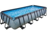 EXIT Stone pool 540x250 cm with sand filter pump - grey Framed pool Rectangular 12600 L