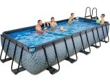 EXIT Stone pool 540x250 cm with sand filter pump - grey Framed pool Rectangular 12600 L