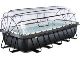 EXIT Black Leather pool 540x250x100cm with sand filter pump and dome and heat pump - black