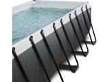 EXIT Black Leather pool 540x250x100cm with sand filter pump and dome and heat pump - black