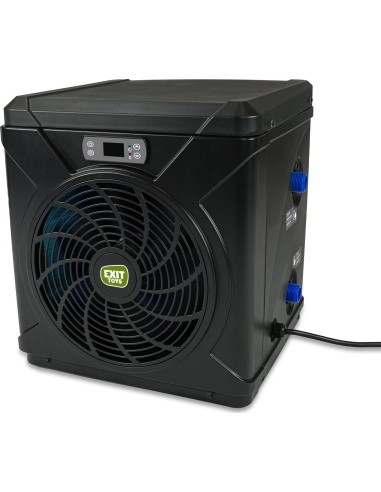 EXIT Black Leather pool 540x250x100cm with sand filter pump and dome and heat pump - black