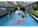 EXIT Black Leather pool 540x250x100cm with sand filter pump and dome and heat pump - black