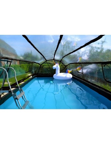EXIT Black Leather pool 540x250x100cm with sand filter pump and dome and heat pump - black
