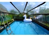 EXIT Black Leather pool 540x250x100cm with sand filter pump and dome and heat pump - black