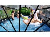 EXIT Black Leather pool 540x250x100cm with sand filter pump and dome and heat pump - black