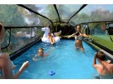 EXIT Black Leather pool 540x250x100cm with sand filter pump and dome and heat pump - black