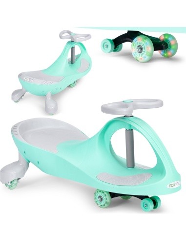 Vaikiška mašinėlė Gravity su LED ratukais, žalia, ECOTOYS