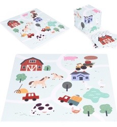Large EVA foam mat for children Farm 90,5x90,5 cm 21 el. ECOTOYS