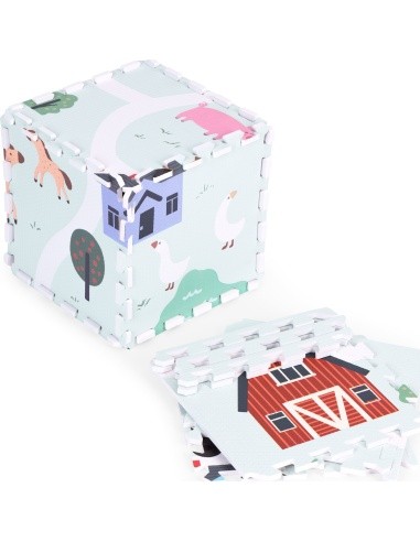 Didelis EVA putų kilimėlis vaikams Ūkis 90,5x90,5 cm 21 el. ECOTOYS
