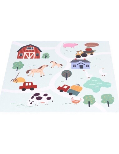 Large EVA foam mat for children Farm 90,5x90,5 cm 21 el. ECOTOYS