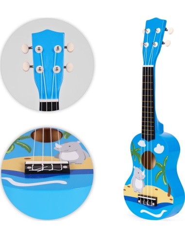 Children's ukulele guitar wooden 4 strings nylon pick ECOTOYS