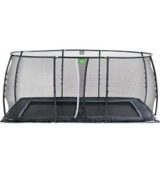 EXIT Dynamic ground level trampoline 305x519cm with safety net - black
