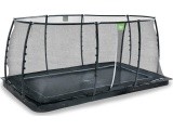 EXIT Dynamic įleidžiamas į žemę batutas 305x519 cm su apsauginiu tinklu, juodas