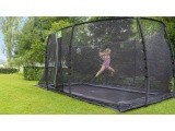 EXIT Dynamic ground level trampoline 305x519cm with safety net - black