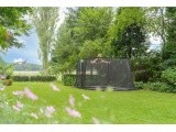 EXIT Dynamic įleidžiamas į žemę batutas 305x519 cm su apsauginiu tinklu, juodas