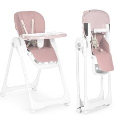 Feeding chair height adjustment eco leather straps double tray