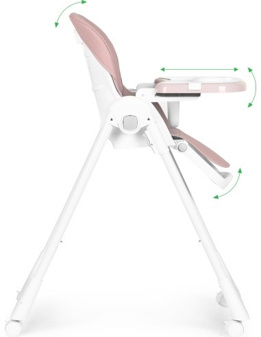 Feeding chair height adjustment eco leather straps double tray