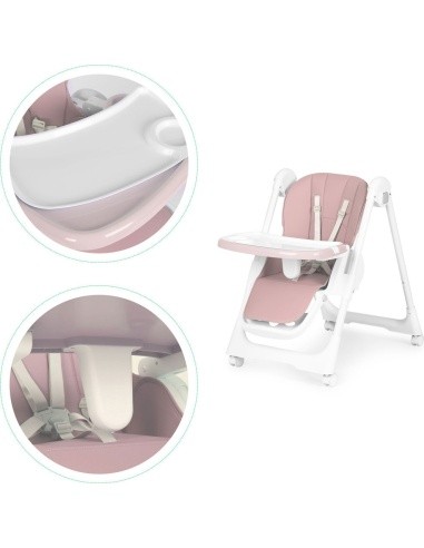 Feeding chair height adjustment eco leather straps double tray
