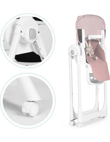 Feeding chair height adjustment eco leather straps double tray