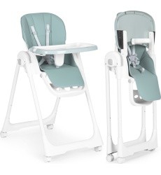 Feeding chair height adjustment eco leather straps double tray