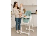 Feeding chair height adjustment eco leather straps double tray