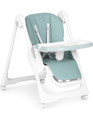 Feeding chair height adjustment eco leather straps double tray