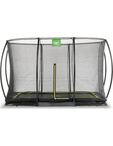 EXIT Silhouette ground trampoline 244x366cm with safety net - black Outdoor Rectangular Coil spring Sunken trampoline