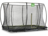 EXIT Silhouette ground trampoline 244x366cm with safety net - black Outdoor Rectangular Coil spring Sunken trampoline