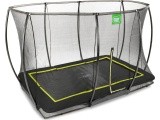 EXIT Silhouette ground trampoline 244x366cm with safety net - black Outdoor Rectangular Coil spring Sunken trampoline