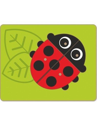 Ladybug. Wooden puzzle with pins.
