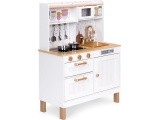 Children's kitchen with sounds and LED wooden large openable cabinets 7 accessories ECOTOYS
