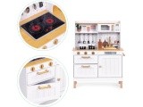 Children's kitchen with sounds and LED wooden large openable cabinets 7 accessories ECOTOYS