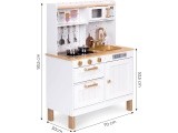 Children's kitchen with sounds and LED wooden large openable cabinets 7 accessories ECOTOYS
