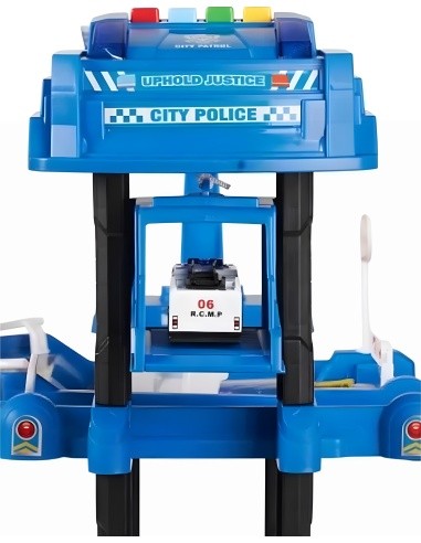 Car garage XXL police station 5 levels + mat with city 82 elements
