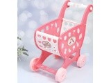Shopping cart for supermarket kitchen + 18 accessories pink