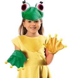 Frog. Hat and gloves