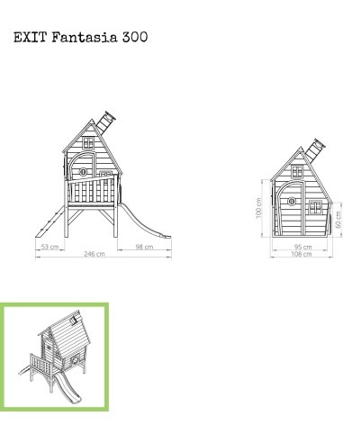 EXIT Fantasia 300 wooden playhouse - red