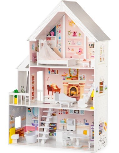 Wooden Dollhouse Eco Toys Powder Mansion