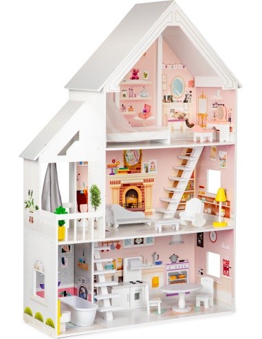 Wooden Dollhouse Eco Toys Powder Mansion