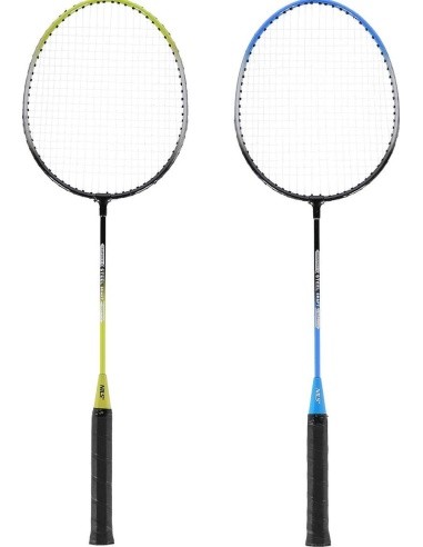 Plieninis badmintono rinkinys NRZ014 NILS: 4 raketės, 3 plunksninukai, tinklas 195x22 cm ir dėklas
