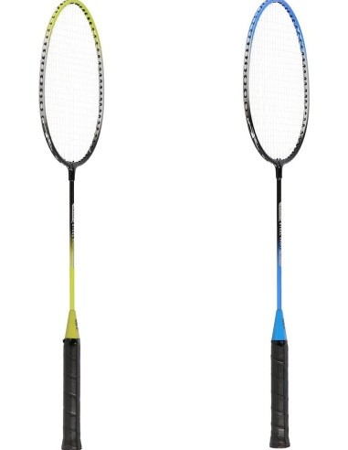 NRZ014 STEEL / BADMINTON SET 4 ROCKETS + 3 SHUTTLECOCKS + NET 195x22cm + COVER NILS